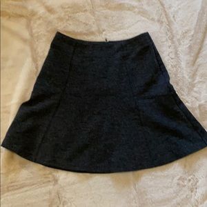 Loft A line fit and flare charcoal gray skirt